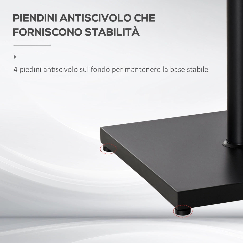Base per Ombrellone da Giardino Ø45 cm 18 Kg in Plastica Effetto Rattan Nero