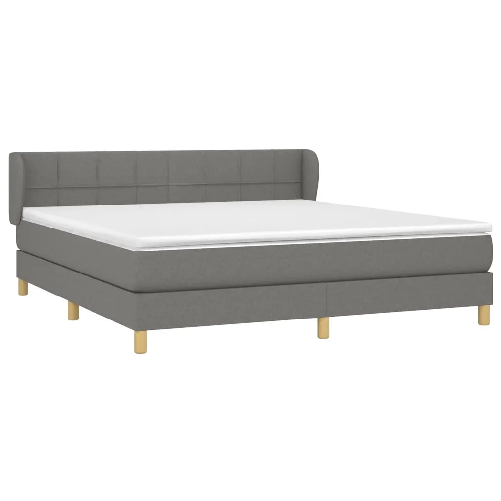 Giroletto a Molle con Materasso Grigio Scuro 160x200 cm Tessuto 3126814