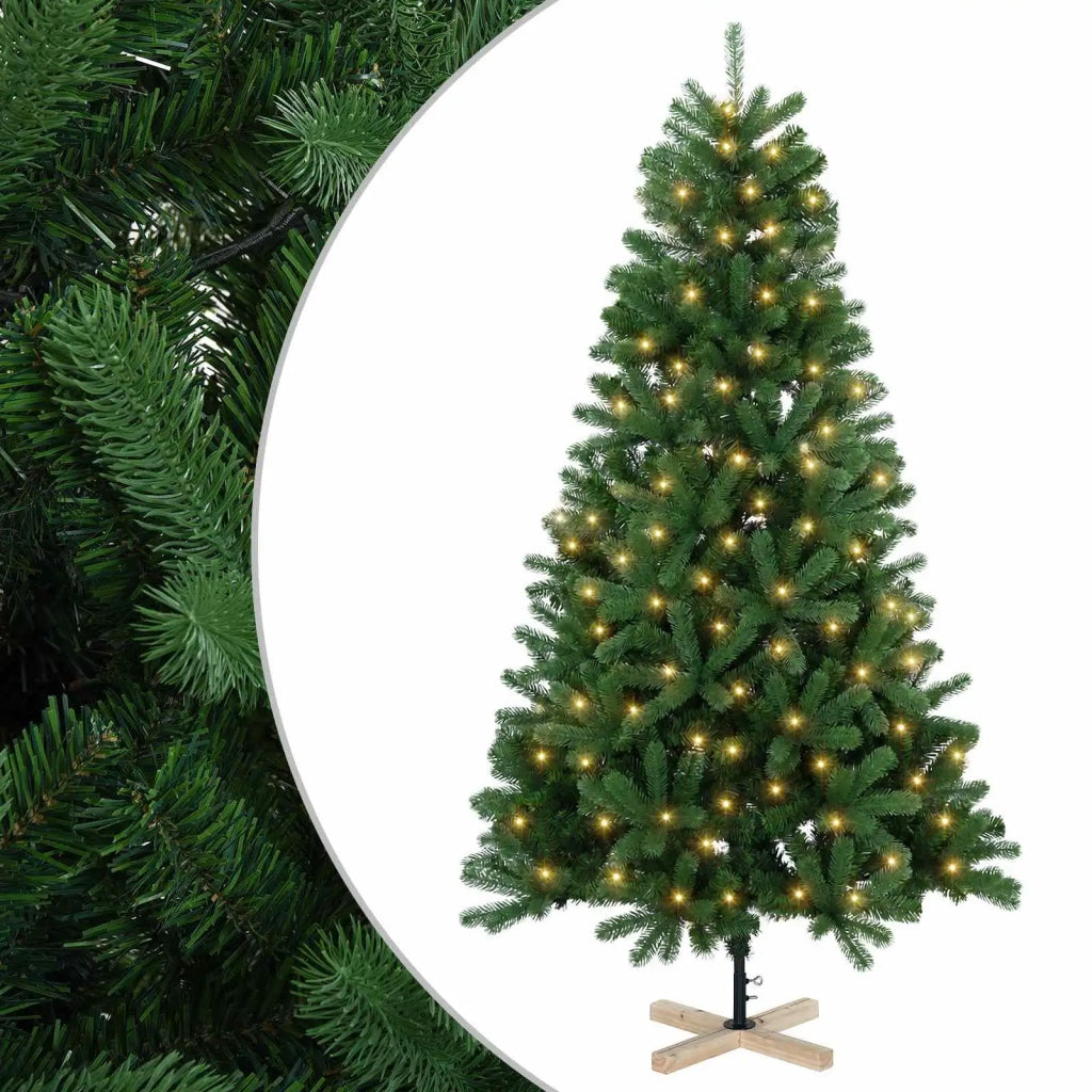 Albero di Natale artificiale 120 cm 150 LED Bianco caldo PVC 3461395