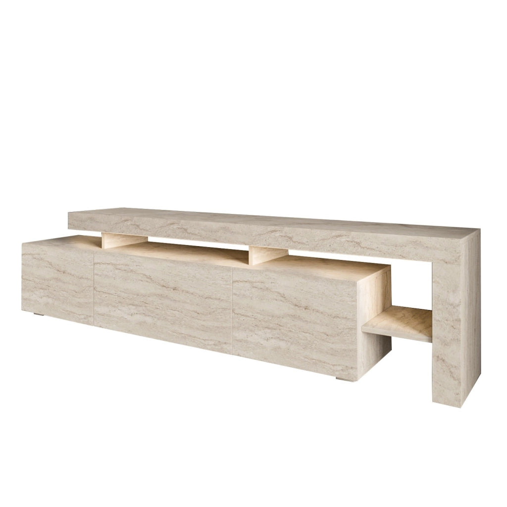Porta TV in legno "Beliz" - 192 x 37 x 53 cm - Travertino