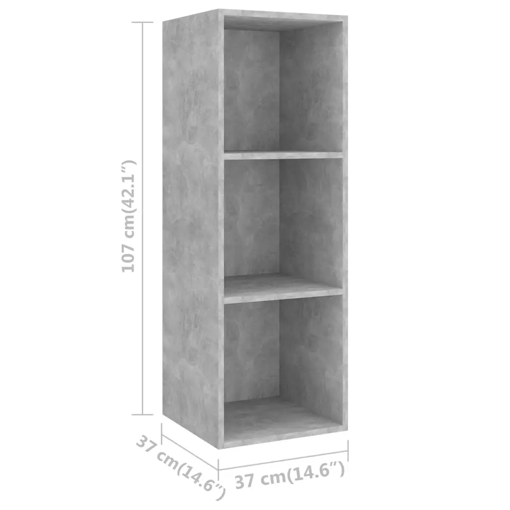 Mobile TV a Parete 2 pz-Set di 2 Mobile TV a Muro Grigio Cemento in Truciolato 644038