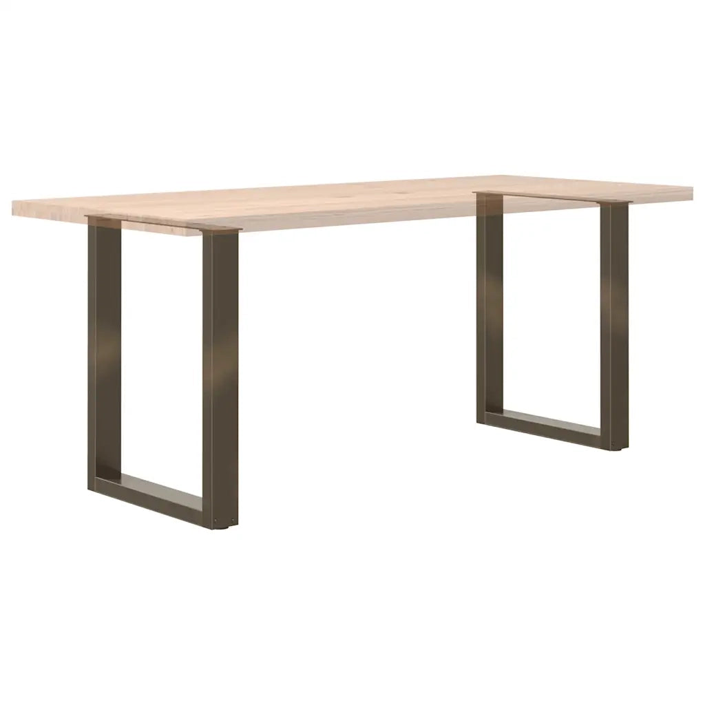 Gambe per tavolo da pranzo a forma di U 2 pz in acciaio naturale 70x(72-73) cm