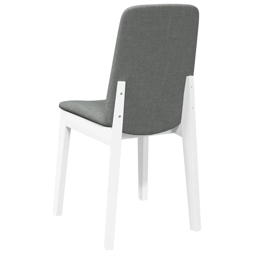 vidaXL Sedie da Pranzo con Cuscini 2 pz Bianco Legno Massello di Hevea