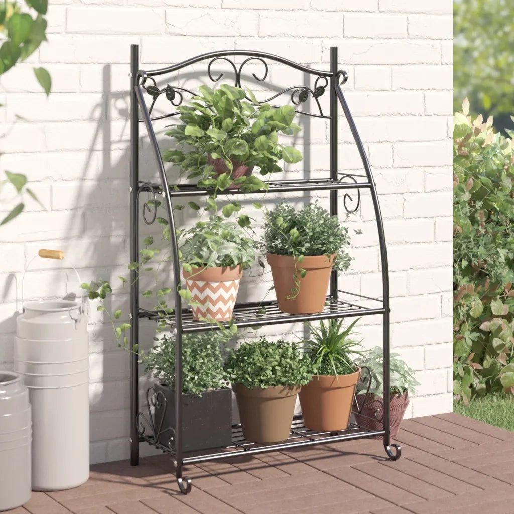 Fioriera | Cassetta per fiori | Vaso Nera 56x30x96cm in Acciaio