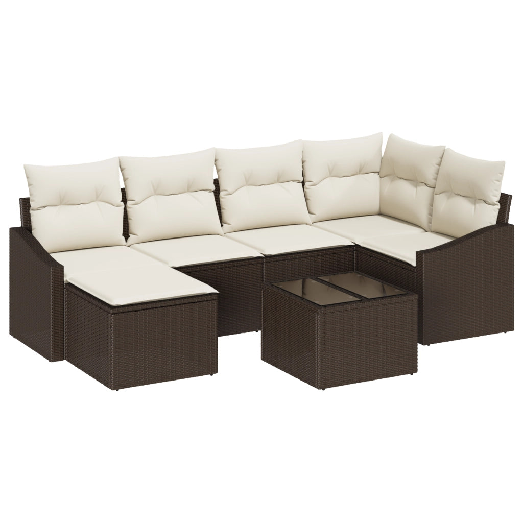 Set di Divani da Giardino 6 Pezzi con Cuscini Grigio Polyrattan