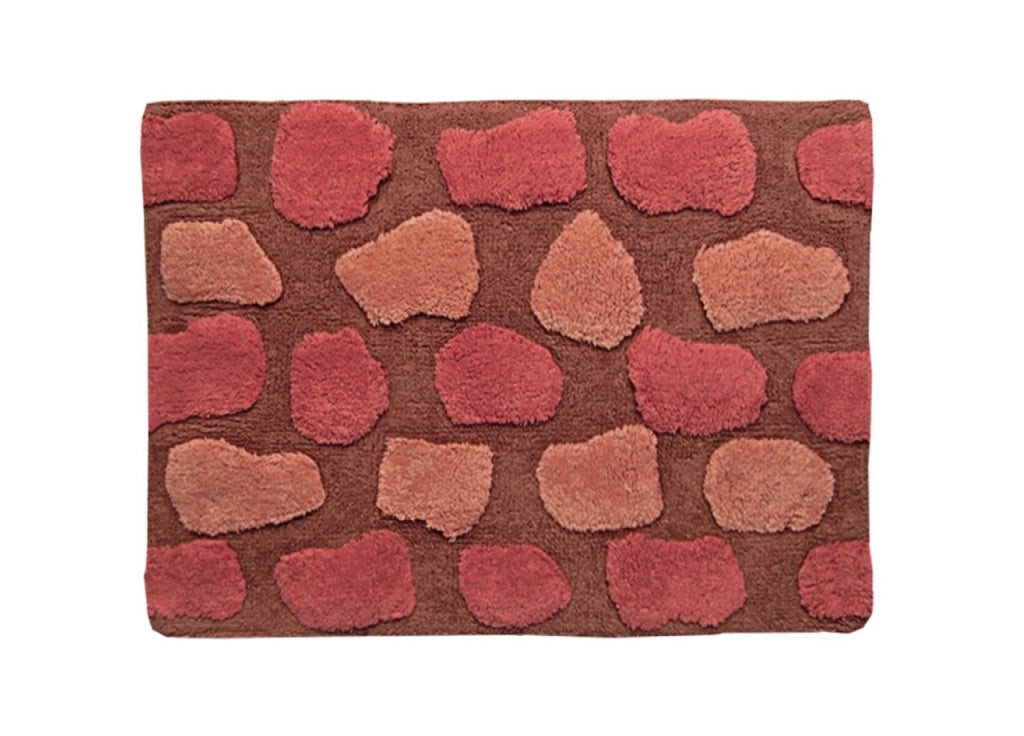 Tappeto Da Bagno Antiscivolo Disegno Stone Colore Rosa - 50x80 - Rosa