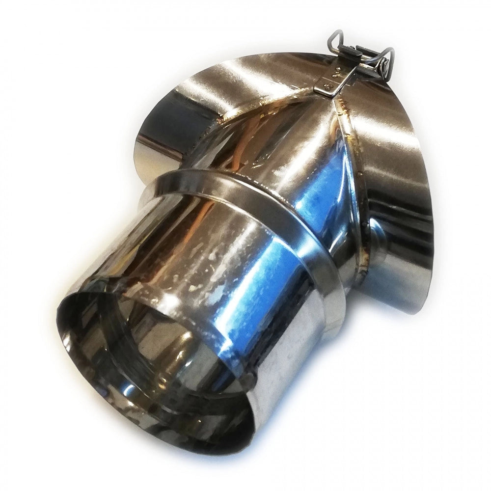 Raccordo a sella da 120mm in acciaio inox aisi 304