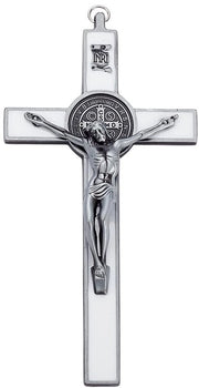 Decorazione per Parete Antica Argento - Croce Cattolica - Decorazione per Salotto - 1 Pezzo - Zinklegering, 193 x 98 x 22,5 mm