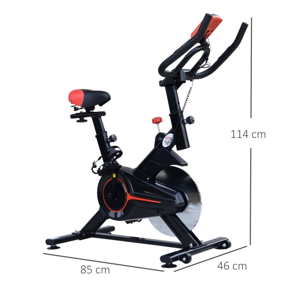 EasyComfort Cyclette da Casa con Resistenza Regolabile, Cyclette Professionale da Camera con Sella e Manubrio Regolabile, Monitor LCD, Sensore Battito Cardiaco Porta Celullare e Volano 6kg, Max.100kg
