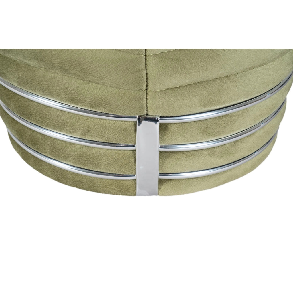 Pouf Doric 300 in Legno di Pioppo e Cotone Verde Grafite