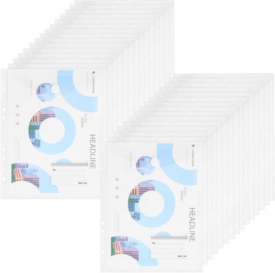 Mappe per documenti A4, archiviazione documenti, mappe A4 con bordo 11-giorni, chiusura con adesivo e campo per etichetta, mappe acqua-resistenti per organizzazione documenti (trasparente - 30 pezzi)