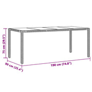 Set BistrÃ² da Giardino 7 pz con Cuscini in Polyrattan Grigio