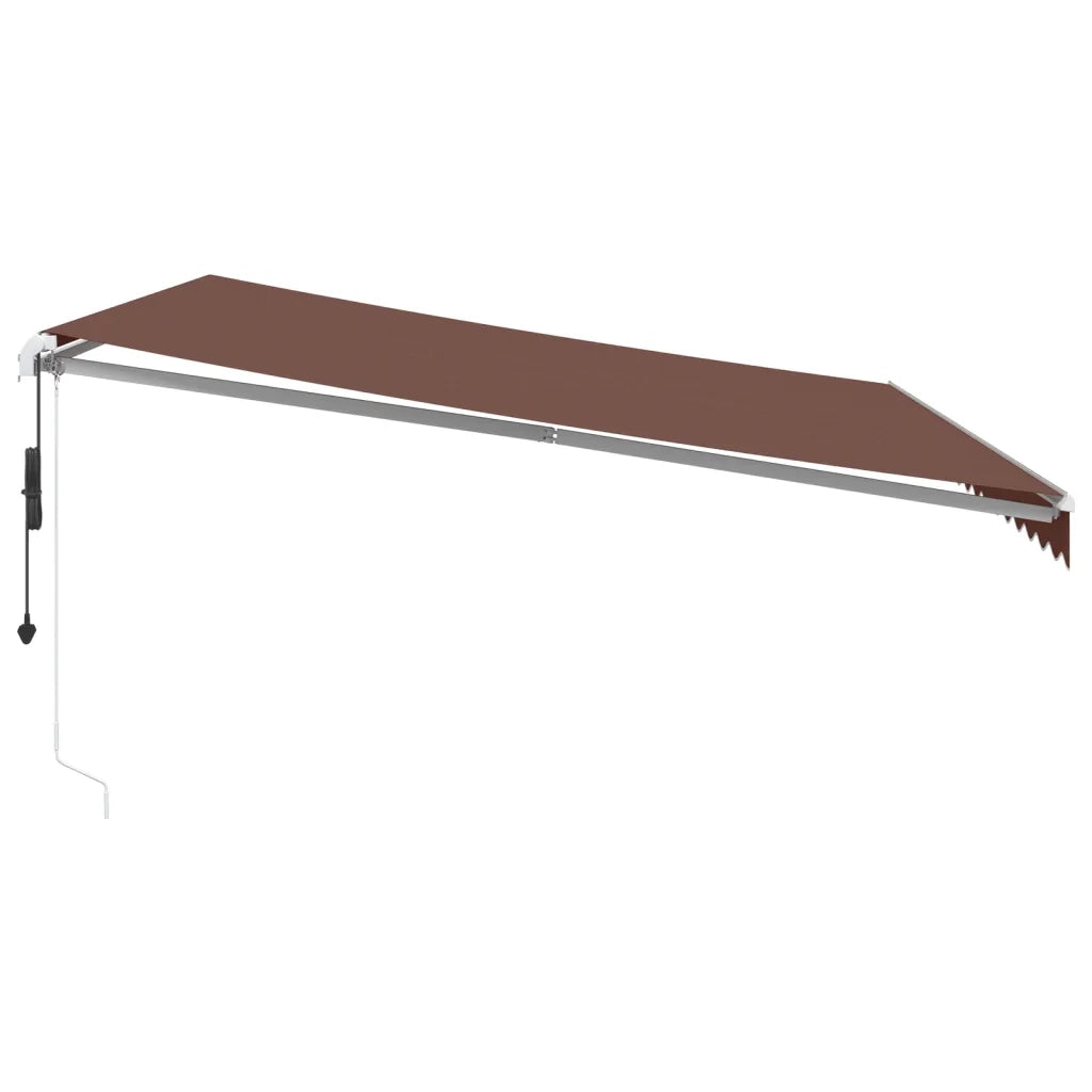 Tenda da Sole Retrattile Automatica con LED Marrone 450x350 cm 3215394