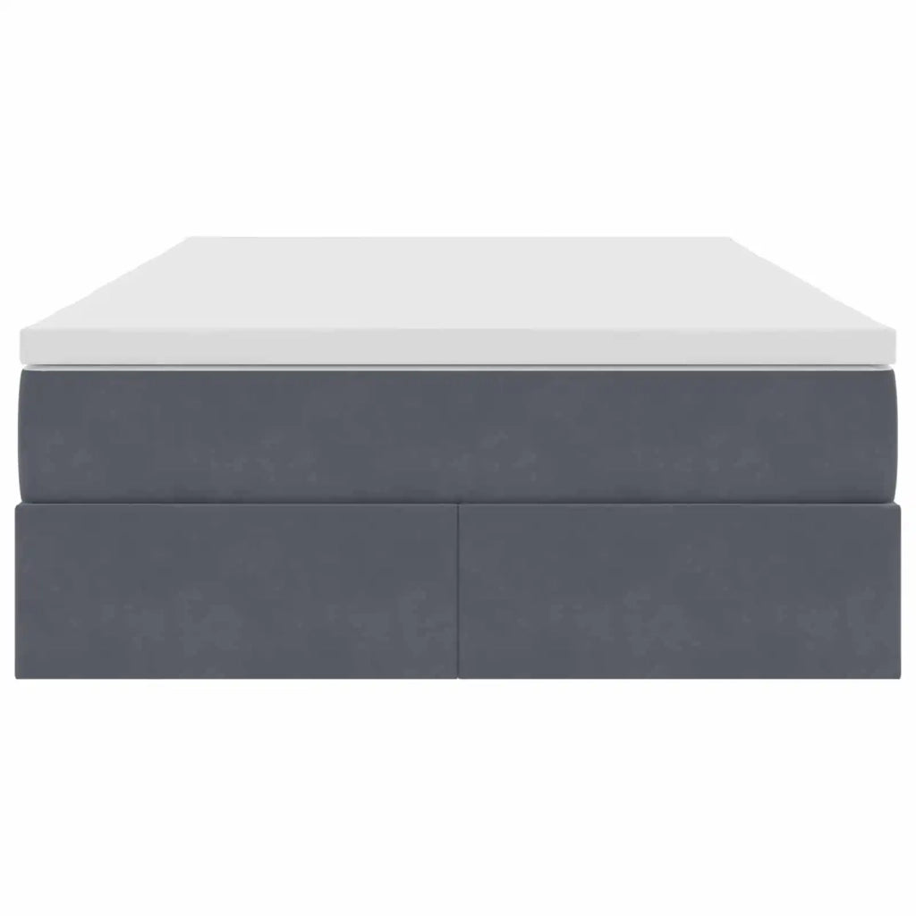 Letto con contenitore e materasso Grigio scuro 120 x 190 cm