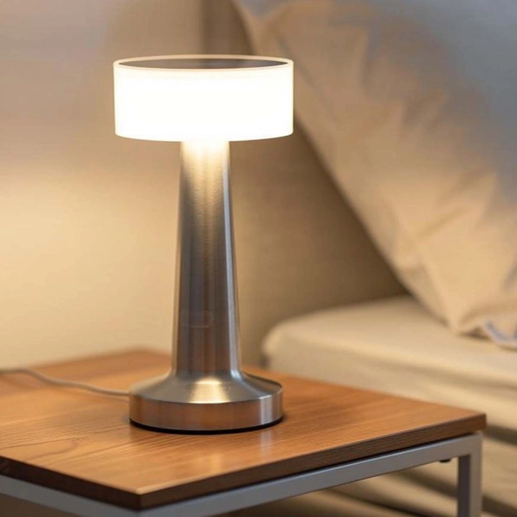 Lampada d'atmosfera LED senza fili tattile con 3 modalità di luce Argento Avizar