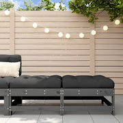 Sedia da giardino-Poggiapiedi Giardino con Cuscini 2pz Legno Massello Pino Grigio 481086