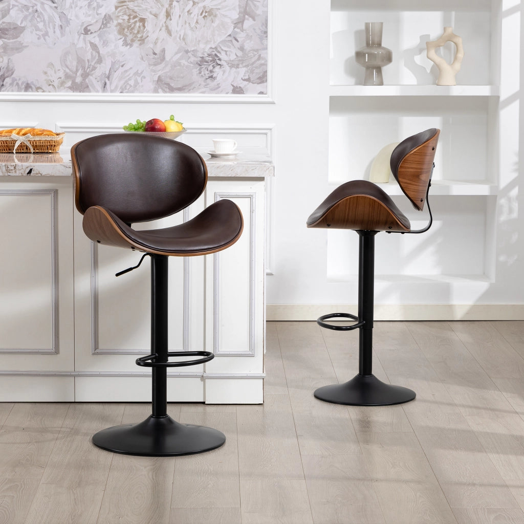 SGABELLO BAR Girevole Regolabile 51x50x93-103,5 cm PU Marrone
