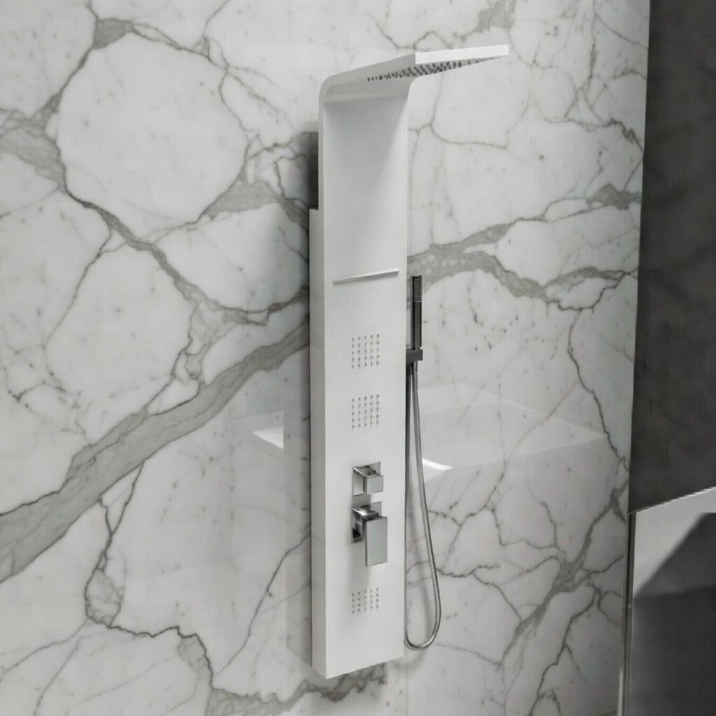Colonna doccia pannello idromassaggio effetto cascata YH8122 MADRID - Bianco