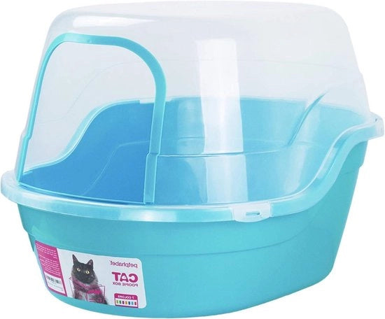 Lettiera per animali XL con coperchio e tappo per animali domestici 63x49x42cm