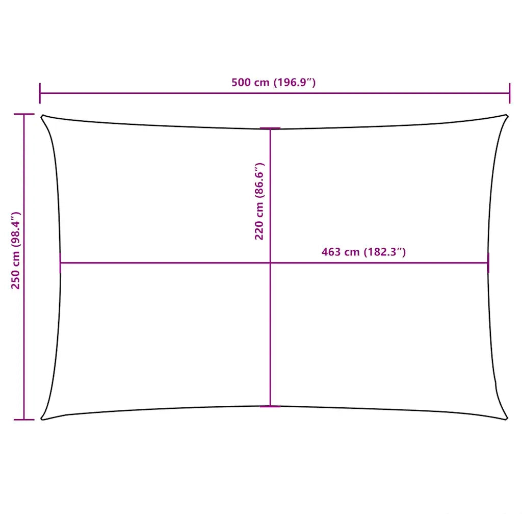 Parasole a Vela Oxford Rettangolare 2,5x5 m Giallo 135594