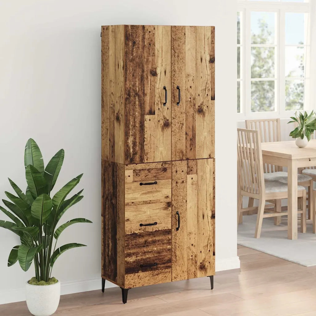 Credenza | Madia | Buffet da pranzo | Armadio da pranzo Legno vecchio 69,5 x 34 x 180 cm Legno multistrato