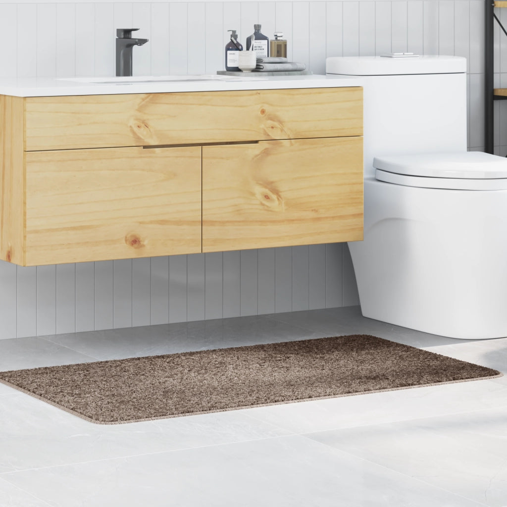 Tappetino da Bagno Rettangolare Marrone 70x120 cm in Polipropilene Antiscivolo