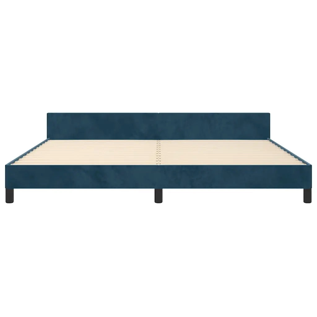 Giroletto senza Materasso Blu Scuro 200x200 cm in Velluto 347595