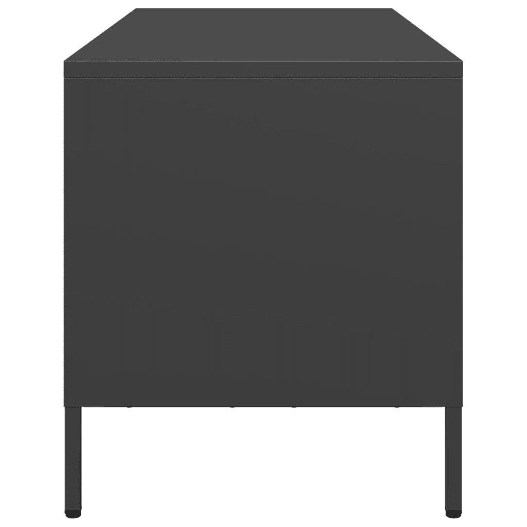 vidaXL Mobile TV Nero 101,5x39x43,5 cm in Acciaio Laminato a Freddo