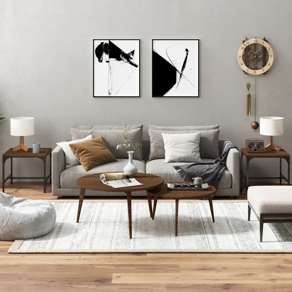 2 pz Tavolini da salotto | Tavolino da caff¨¨ | Tavolino da Soggiorno Nerorovere marrone 40x40x35cm in Legno Multistrato