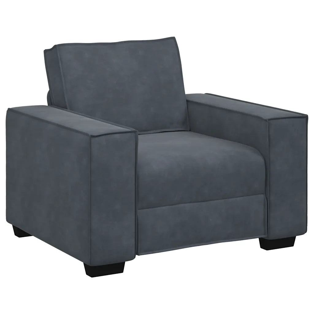 Divano Sedia Grigio Scuro 100x78x84 cm Velluto 4105001