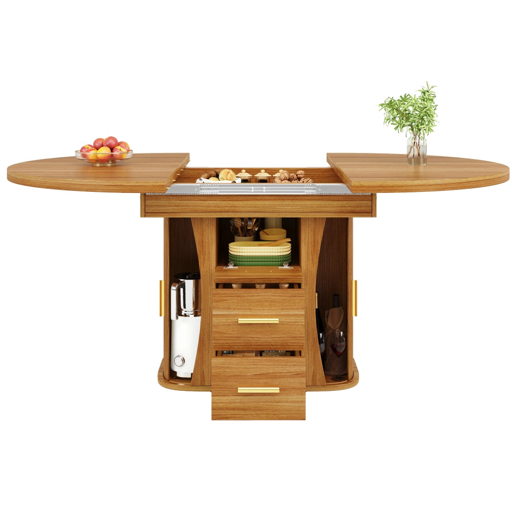 Tavolo da Pranzo Rotondo Allungabile ¨C MINIMAL ¨C Noce, 118-158 cm, 6 Persone