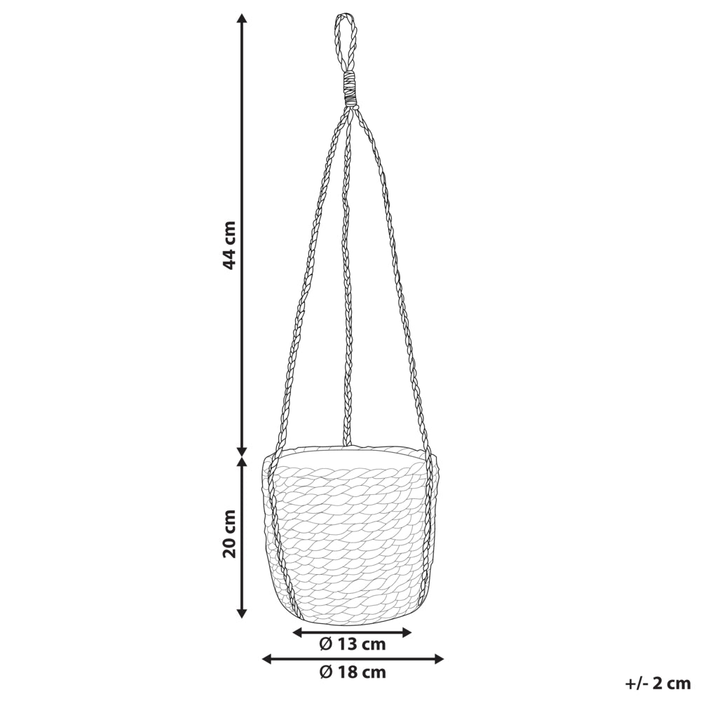 Vaso per piante sospeso naturale con alghe nere 64 cm Accessorio per la casa Fioriera in stile boho