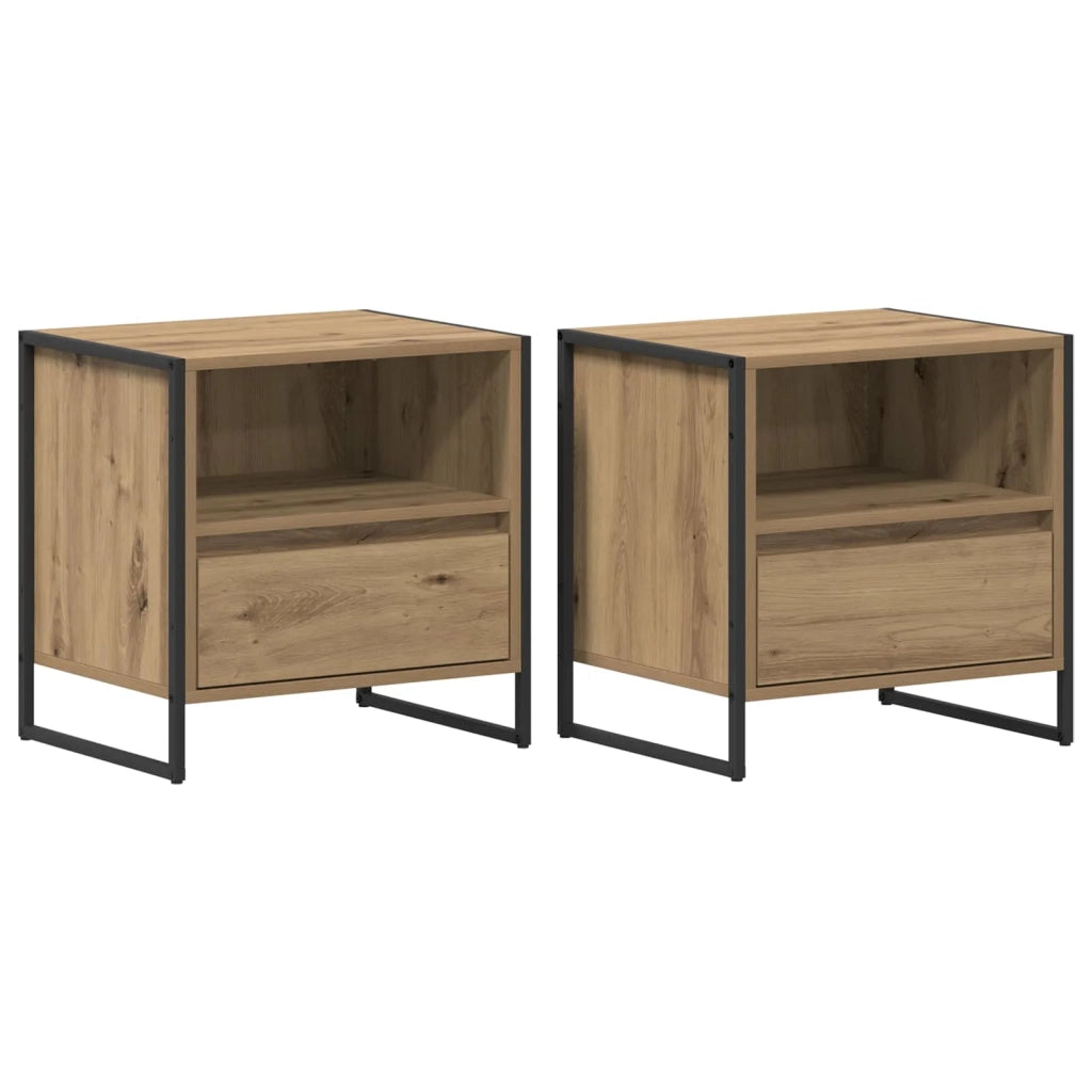 Comodino 2 pcs Rovere Artigianale 50 x 39,5 x 50 cm
