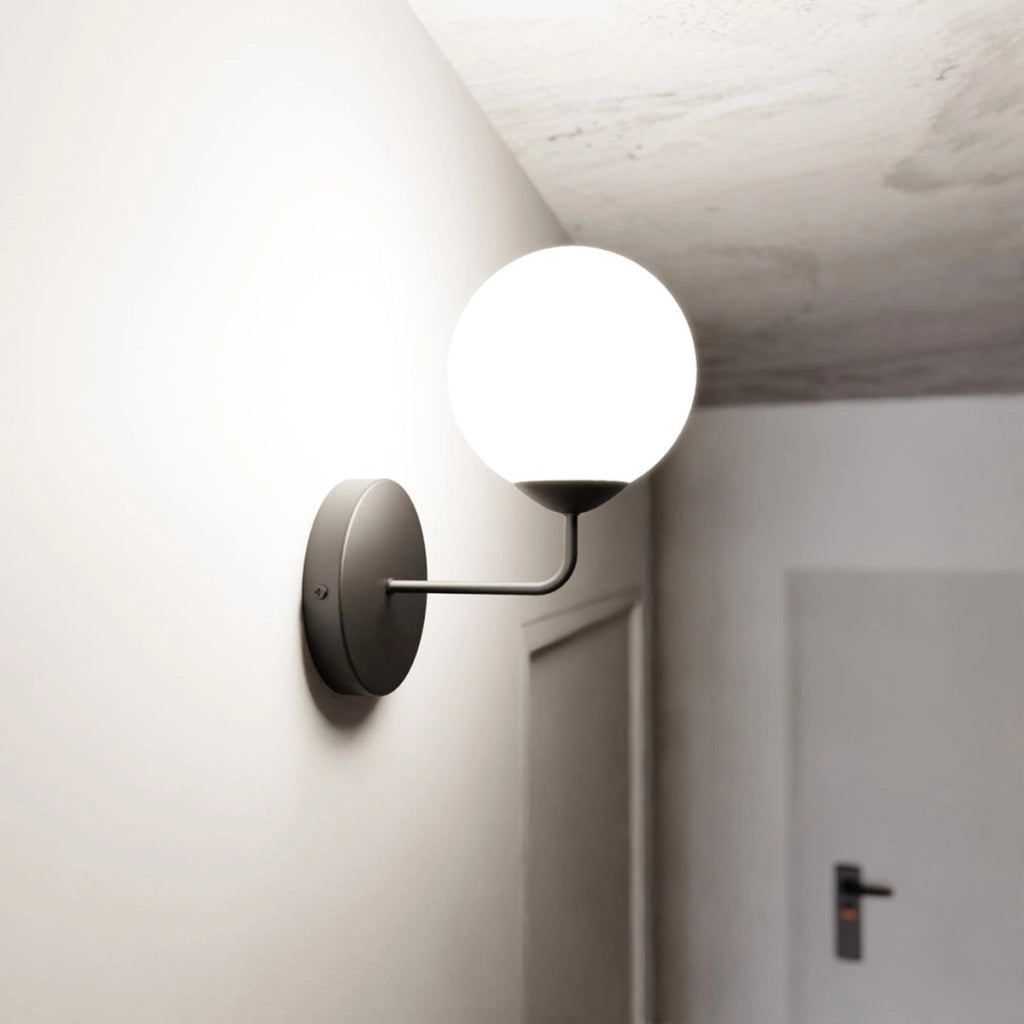 Lampada da parete PREGOS in metallo nero e vetro