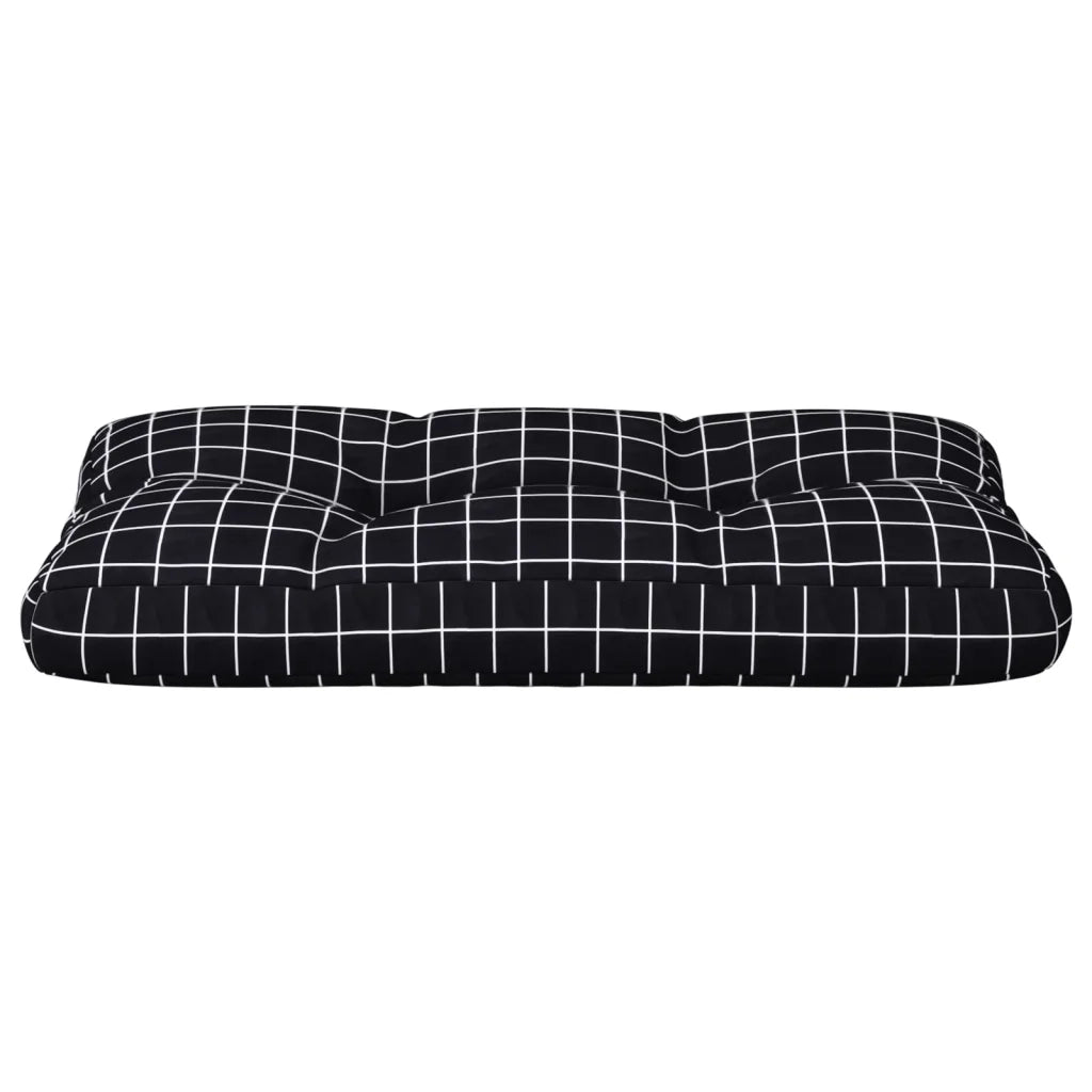 Cuscino per Pallet Motivo a Quadri Nero 80x40x12 cm in Tessuto 360617