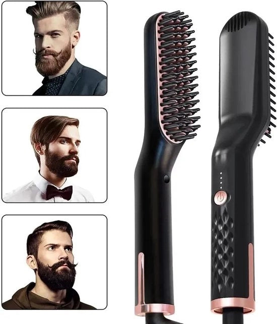 Stilettang per capelli uomo, 3-in-1 stilettang con regolazione di temperatura costante, stilettang multifunzionale e pettine per pony.