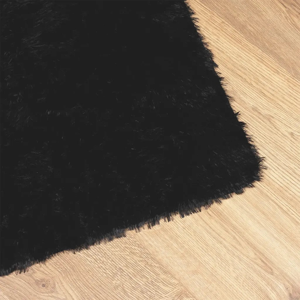 Tappeto Shaggy a Pelo Lungo NAVARRA Nero 120x170 cm poliestere