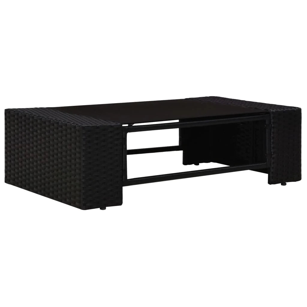 Set di mobili da giardino per esterni 9 pezzi con cuscini resina intrecciata nera 02_0018070