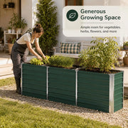 Garden Raised Bed Galvanized Steel 240x40x77 Cm Green