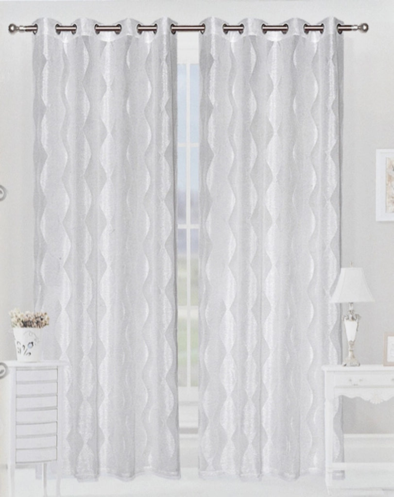 Tende Finestre Porte Interno Elegante Chic Tessuto Strass Brillantini Coppia 2 pz Beige 140x280 Cm