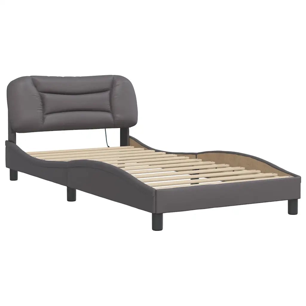 Giroletto con LED senza Materasso-Struttura Letto Hvar Grigio 100x200 cm