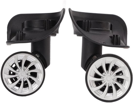 Ruote per bagaglio 360 gradi di rotazione - Viti universali - Silenziose - Resistenti agli urti - 2 pezzi - Materiale in nylon