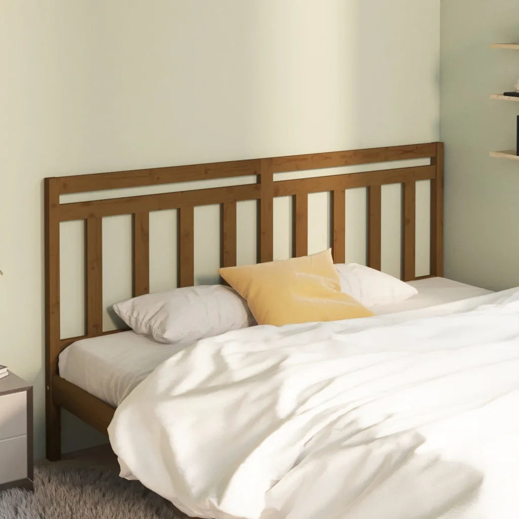 Testiera per Letto ambra 206x4x100 cm in Legno Massello di Pino 814117