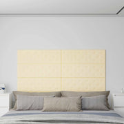 Testiera da Parete 12 pcs Crema 90 x 30 cm Pelle Sintetica 42046521
