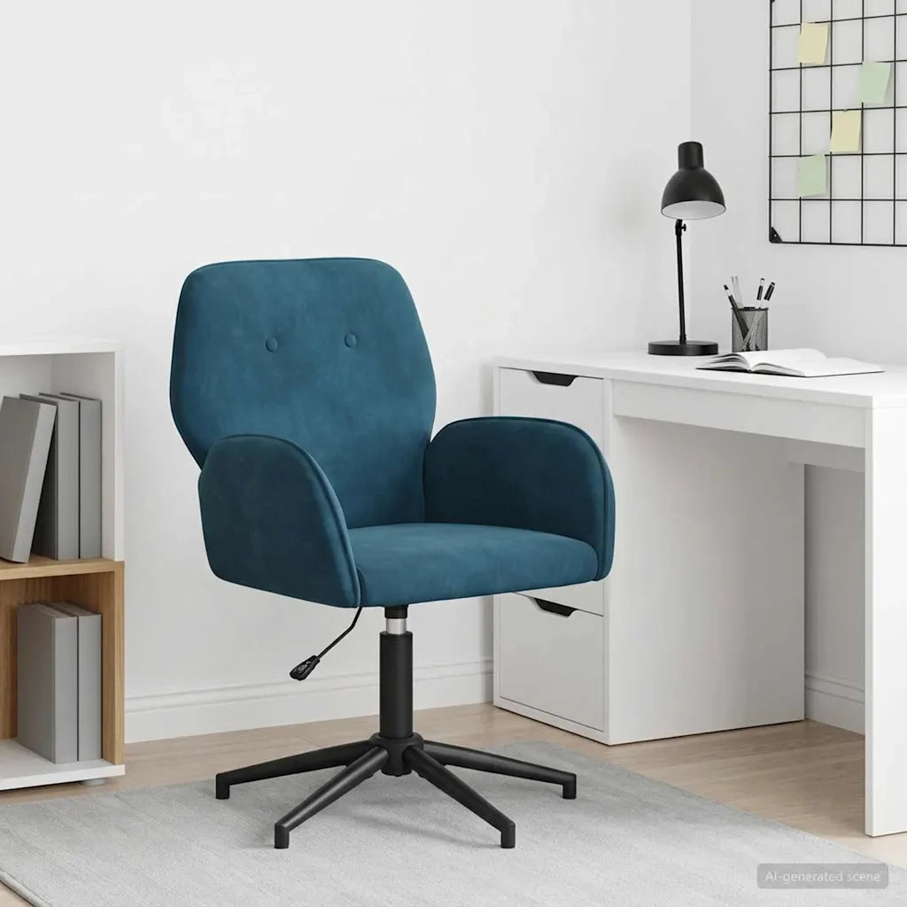 Sedia da scrivania girevole 54 x 55 x 90 cm Blu Velluto (V) 42034351