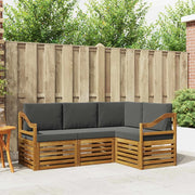 Set divani 4 pcs Naturale e Antracite Legno di Acacia Massello
