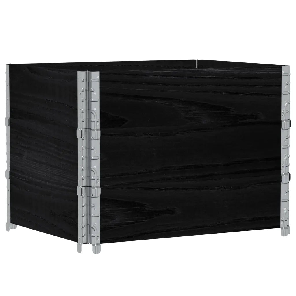 vidaXL Paretali per Pallet 3 pz Neri 80x60cm in Legno Massello di Pino