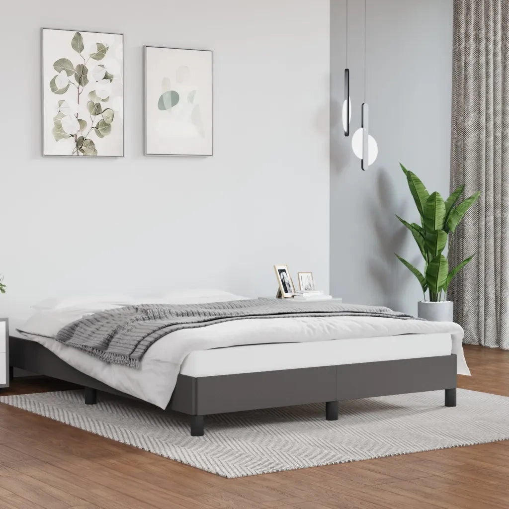 Giroletto-Struttura Letto Grigio 140x190 cm in Similpelle 931736