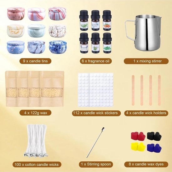 Kit per creare candele - Crea il tuo set di candele, regalo di fai da te, set di candele profumate per decorazione