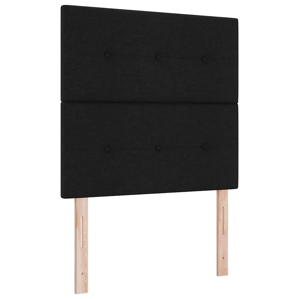 Letto a molle con materasso Nero 80 x 200 cm Tessuto